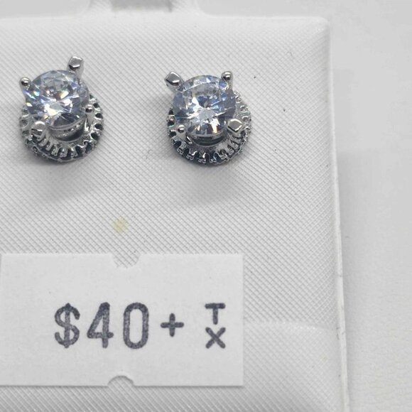 NEW Sterling Silver 925 Elegant Earrings With CZ Stones - Picture 5 of 6